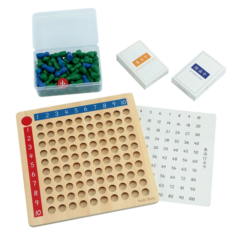 Montessori Multiplication and Division Board Wooden Math Toys Early Education Math Material Early Teaching Aids for Toddlers