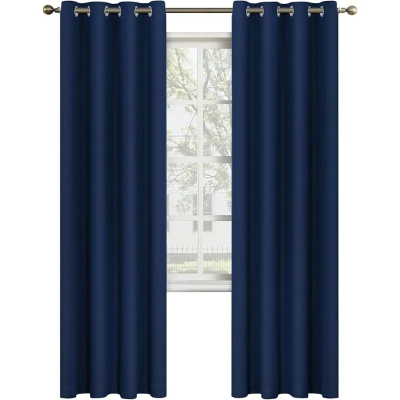 

Na y Blue Curtains 84 Inch Long Blackout Curtain for Li ing Room Bedroom Blue Curtains Grommet Window Drapes Pri acy Protect Roo