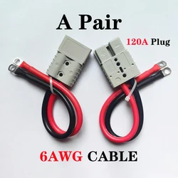 120A Quick Plugs With 6AWG 2AWG Heatproof Flexible Silicone Rubber Cable For Forklift Battery Charging Connector