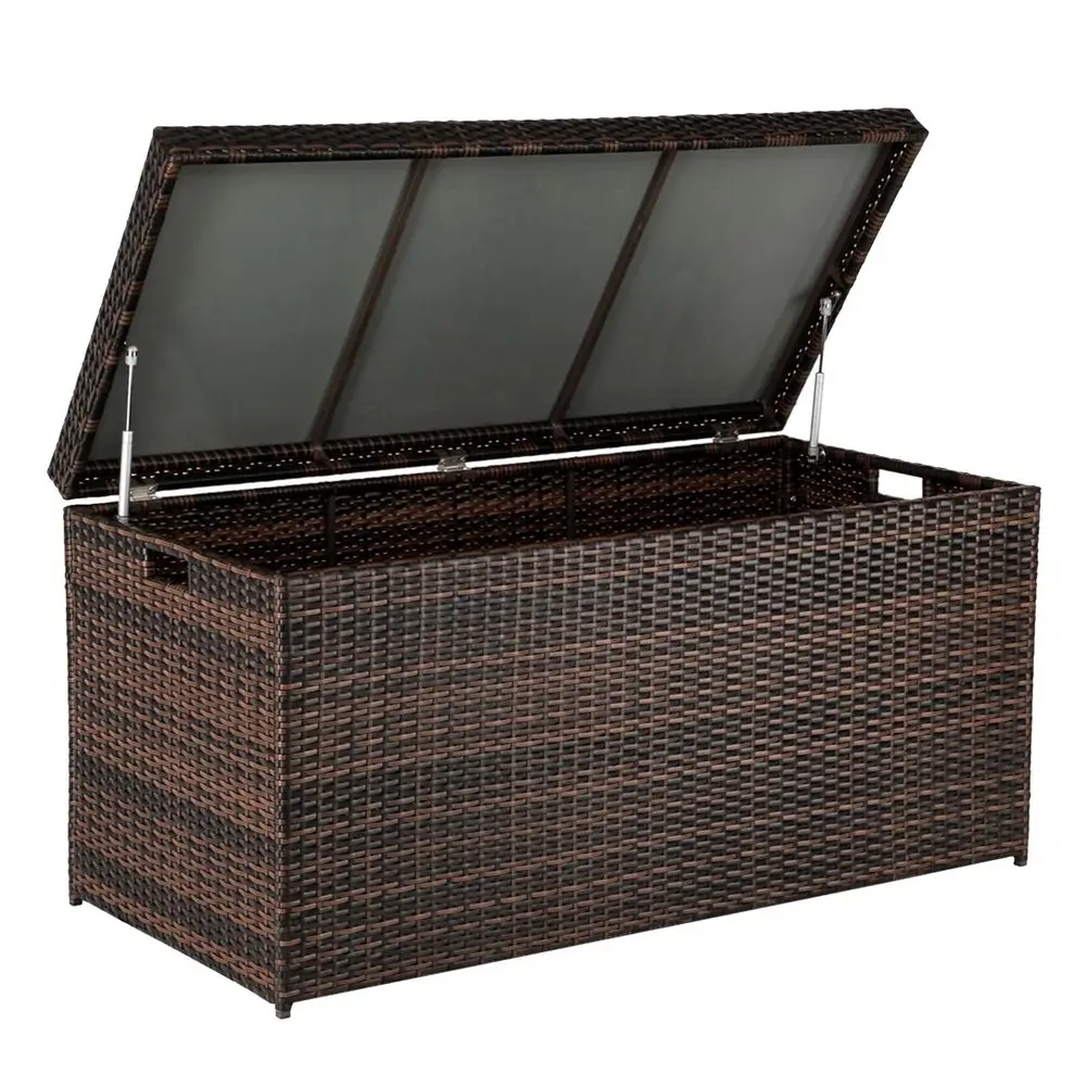 

Outdoor Wicker Storage Box, 132 Gallon Patio Rattan Deck Box, Wicker Storage Bench for Indoor, Outdoor, Pool, Balcony, Yard, Ga