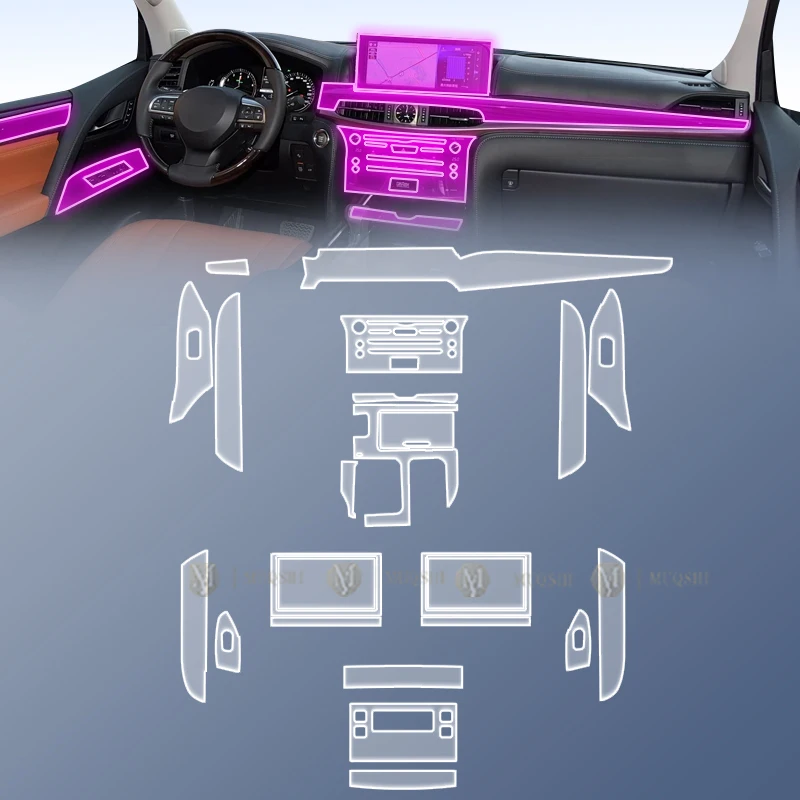 For Lexus LX570 2016-2021 Car Interior Film Dashboard piano board Shift center console Anti-scratch transparent TPU PPF Film