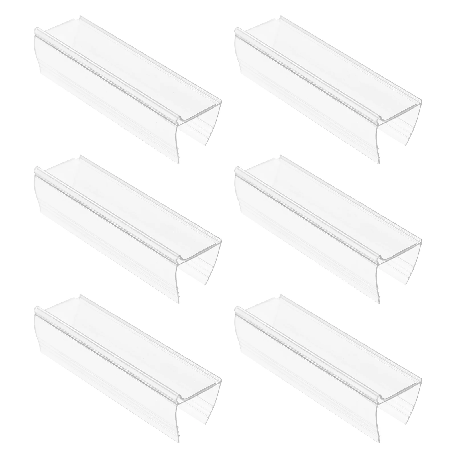 

6pcs Price Tag Holder Transparent Label Card Slot 8cmx2 2 5cm Non Stable Display Rack for Supermarket Shelf Signs
