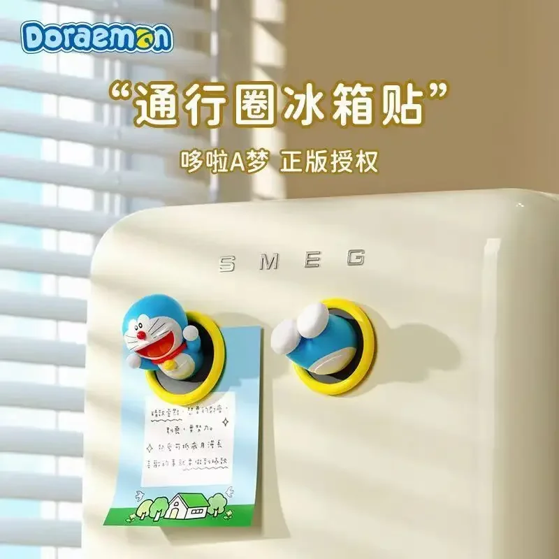 Doraemon Creative Passage Circle Waterproof Refrigerator Magnet Anime Character Memo Reminder Magnet Decoration Birthday Gift