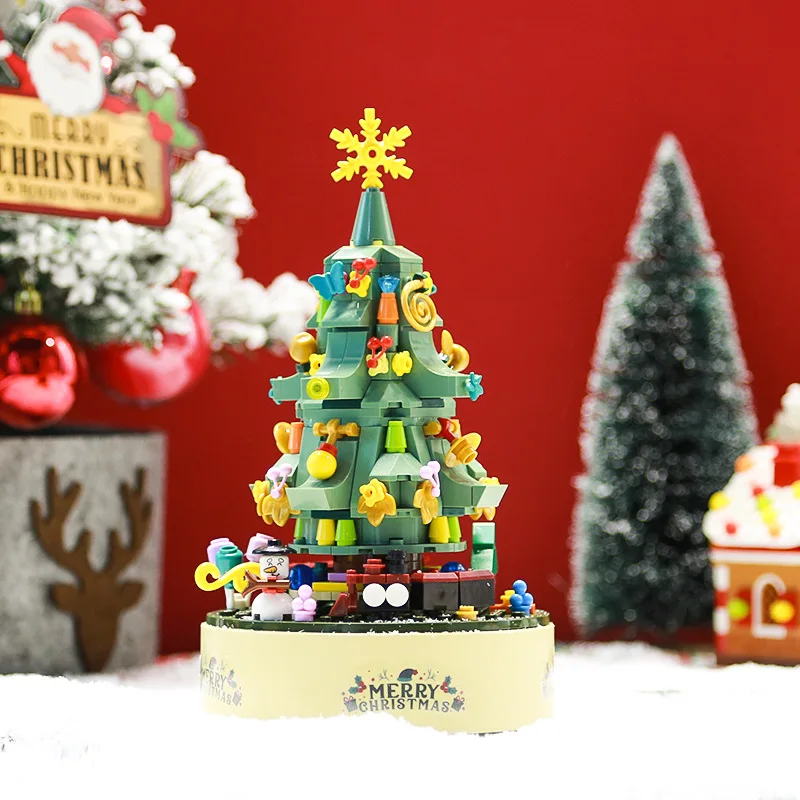 Holiday Music Box Christmas Tree Building Blocks Gift for Girls Decor