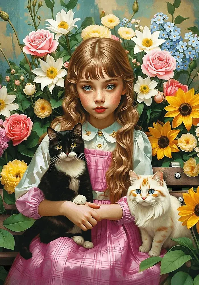 quebra-cabecas-de-500-pecas-para-adultos-menina-com-gatos-york-quebra-cabeca-para-alivio-do-estresse-brinquedo-de-entretenimento-quebra-cabecas-de-paisagens-presente