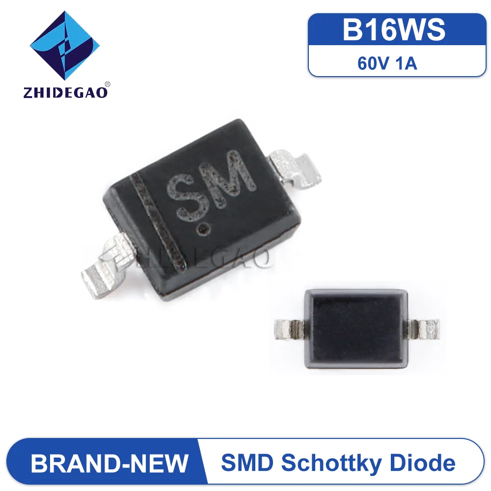 SMD Schottky Diode B16WS Packaging SOD-323 Screen Printing SM 60V 1A New Original ZHIDEGAO