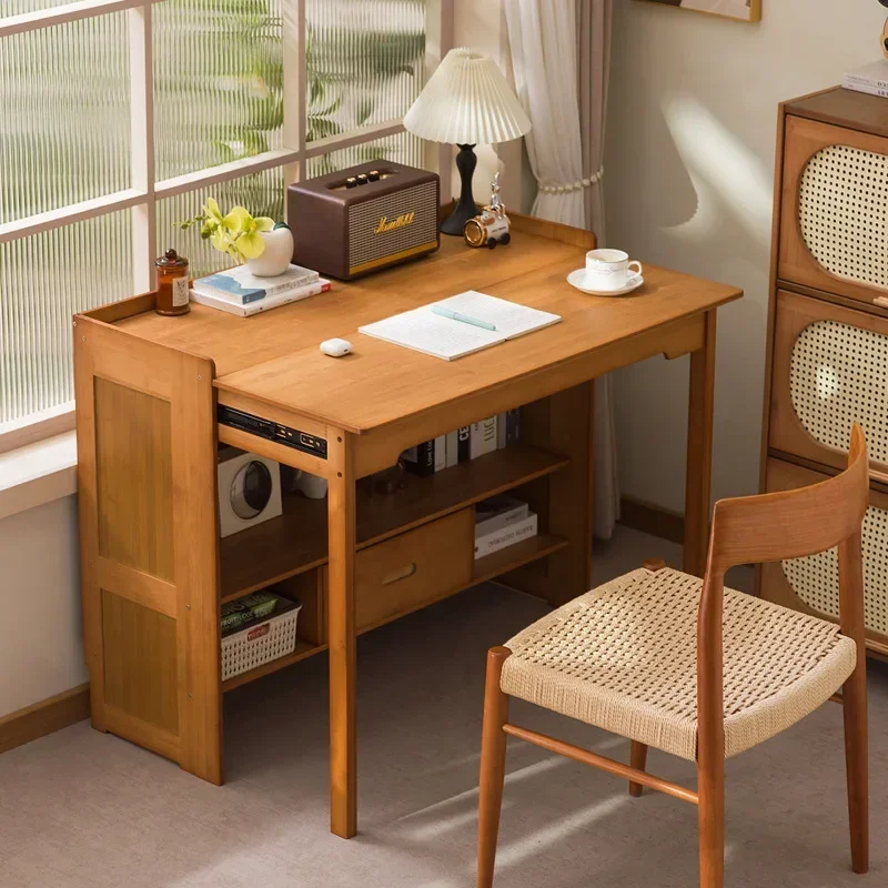 Multi-functional Household GoodsSolid Wood Desk Desk Home Writing Desk Folding Table With Storage