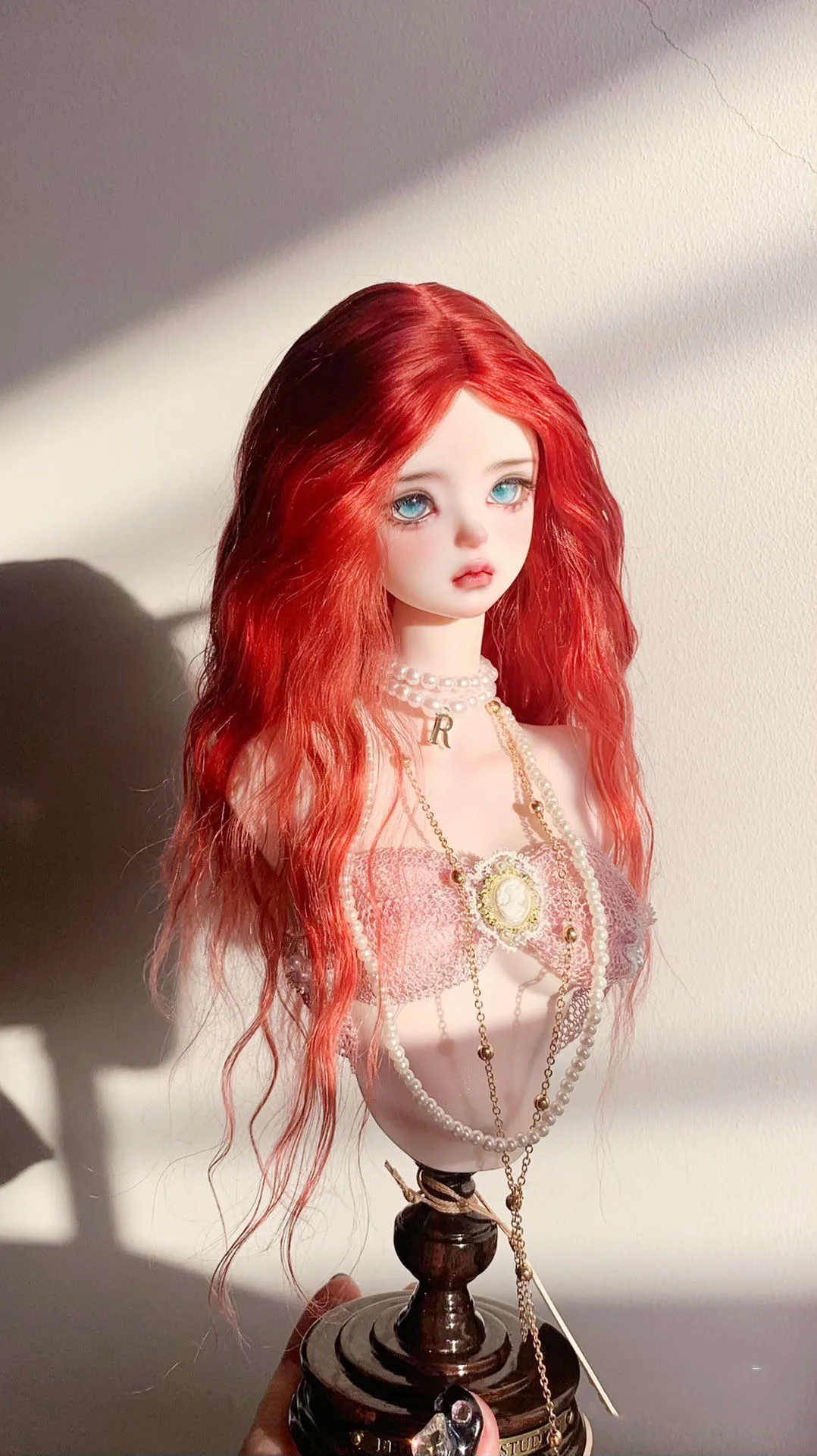 Bright Red 1/4 BJD Doll Mohair Wig Free Shipping