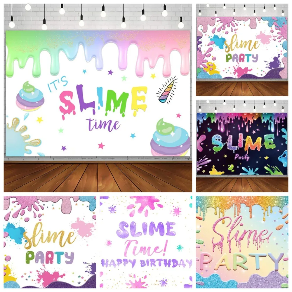 

Sparkling Colorful Splatter Graffiti Painting Party Banner Background, Children's Birthday Party Decoration Photography Backdrop