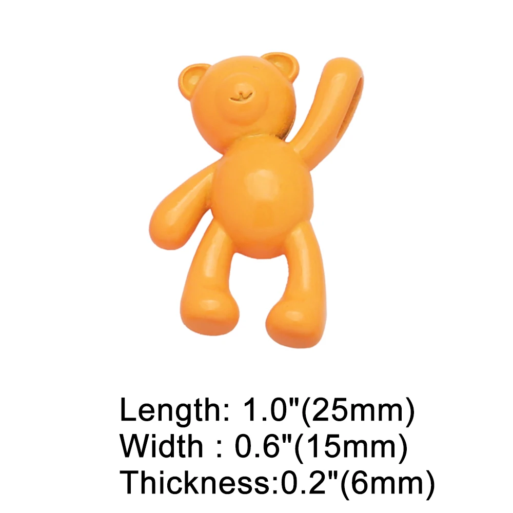 Clearance Trendy Multicolor Enamel Cute Bear Pendant for Necklaces Copper Gold Plated Jewelry Making Supplies Handmade pdtb620