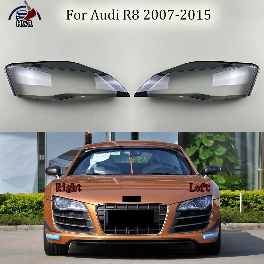 

Front Headlamp Lamp Cover Headlight Shell Transparent Lens Replace The Original Lampshade Plexiglass For Audi R8 2007-2015