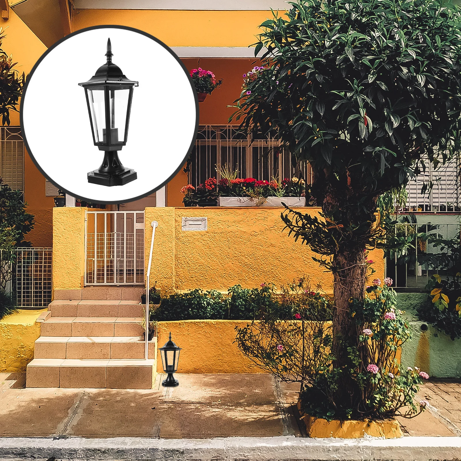 

Наружный шестиугольный абажур-колонна E27, совместимый с лампой, элегантный двор, декоративное освещение, чехлы для наружного освещения, абажур для стойки лампы