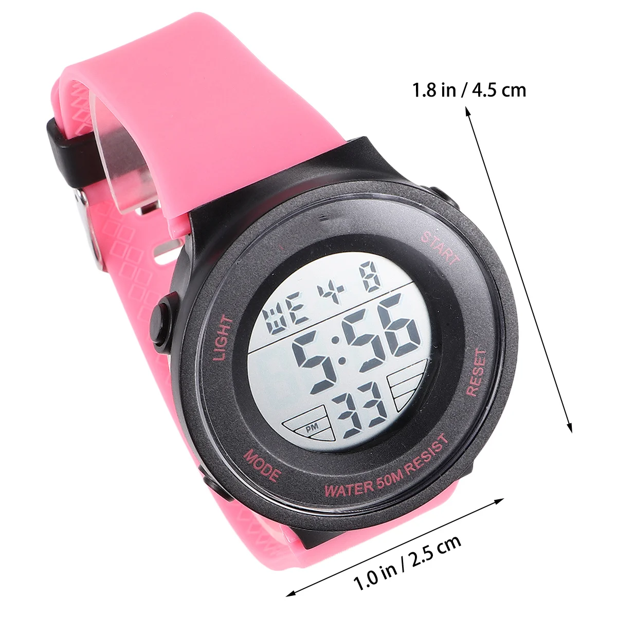 1Pcs 's Luminous Electronic Watch Multifunction Stopwatch Alarm Week Display Durable Pink Wristwatch Electronic Watch