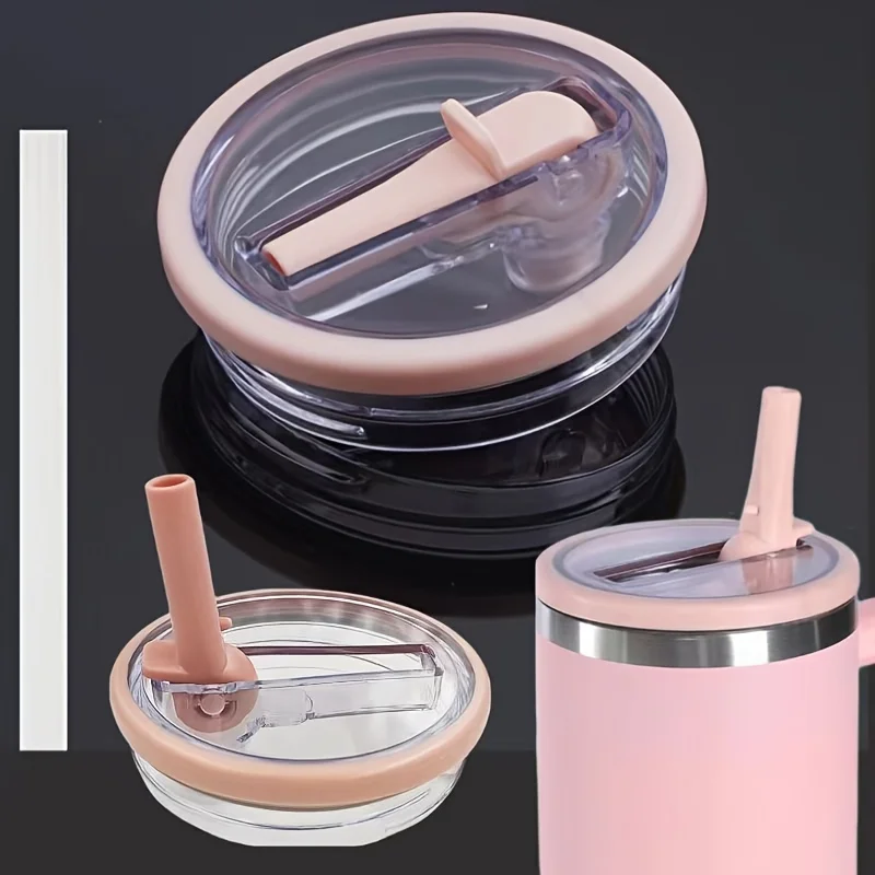 

40 oz flat bottomed cup flip straw cover replacement for Stanley Quencher, Stanley Cup leak proof flat bottomed cup cover