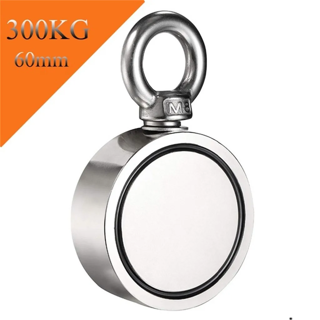 ضعف الجانب النيوديميوم المعادن المغناطيس كاشف الصيد عدة + 10 متر حبل قوي إنقاذ نهر الصيد مغناطيس حلقة هوك Imanes الدائم