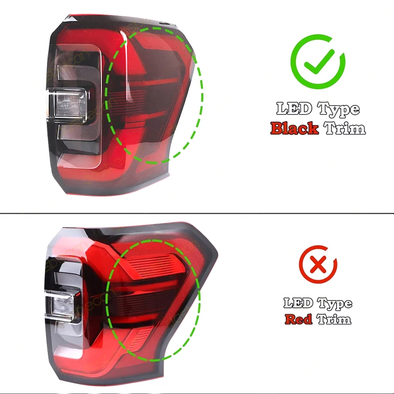 For Ford Expedition 2022-2024 Black Frame LED Tail Light Auto Rear Brake Signal Light Taillight Assembly NL1Z13405C NL1Z13404C