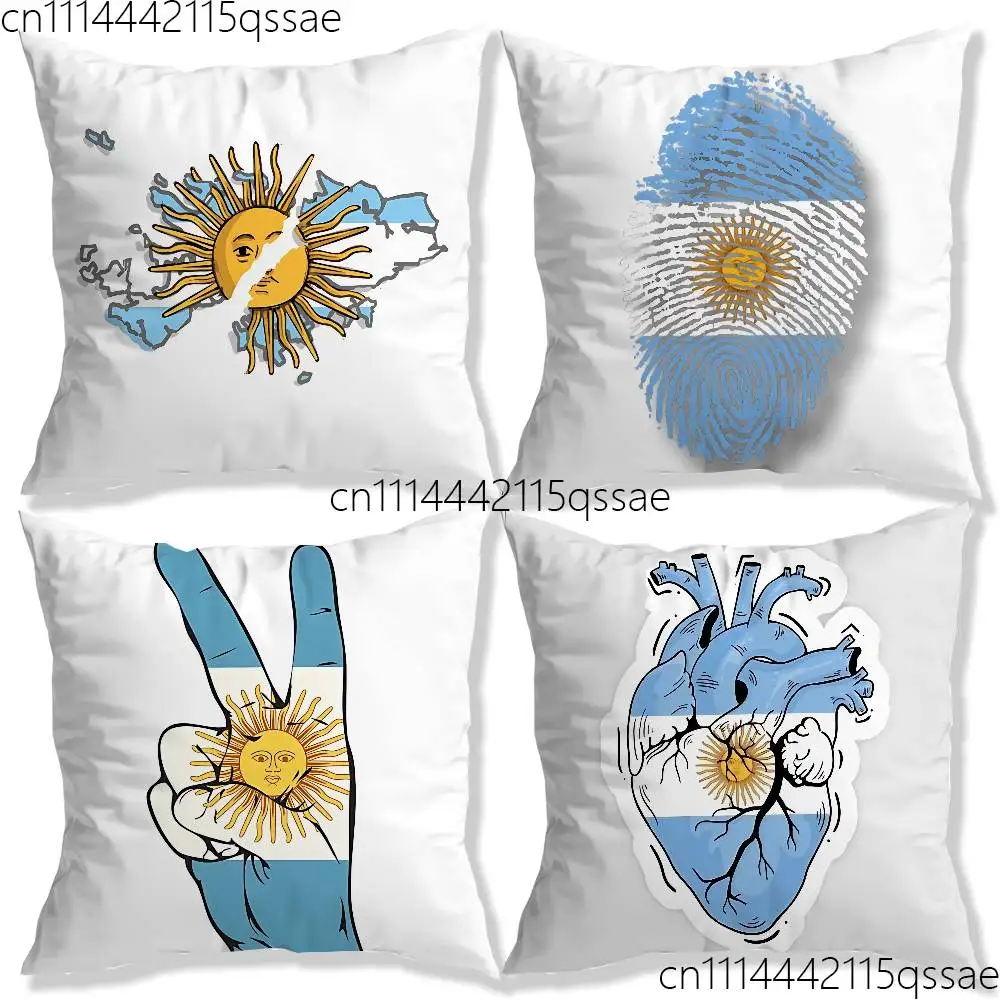 Argentina Passport Flag Logo Pillow Case Square Bedroom Sofa Leisure Comfort Cushion Car Home Decoration