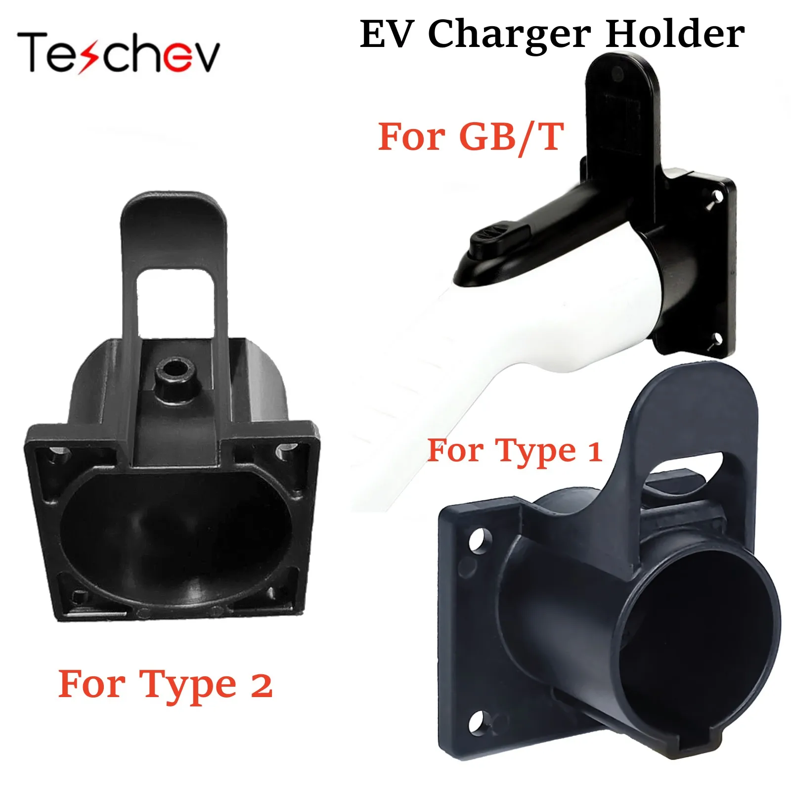 Teschev-soporte para cargador EV, base para vehículo eléctrico tipo 2, tipo 1, Cable de carga GBT, protección adicional, caja de pared líder