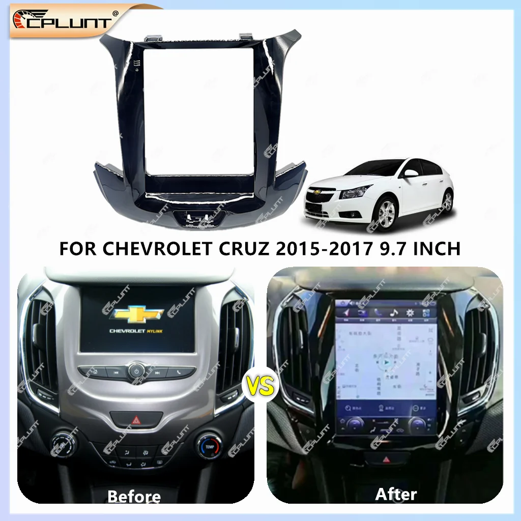 Tesla Screen 9.7 Inch Car DVD Frame Fascia Adapter For CHEVROLET CRUZ 2015-2017 Android Radio Dash Fitting Panel Kit