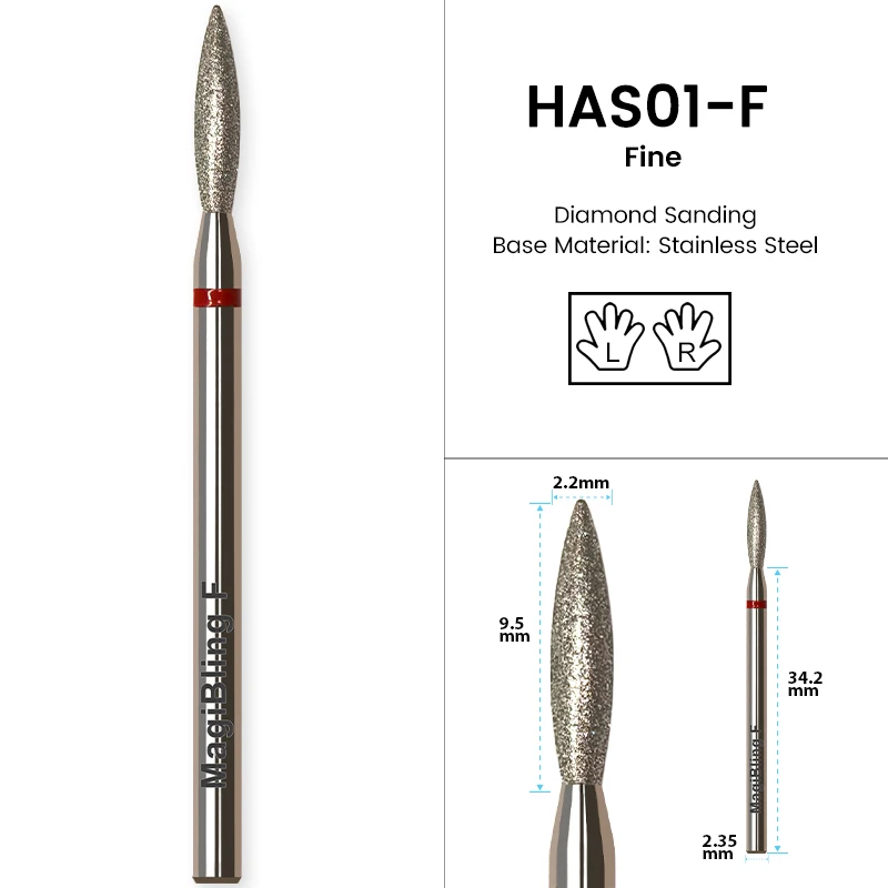 MagiBling Diamant Nagel Bohrer Bits Für Efile Maniküre Häutchen Gel Entfernung Polieren Links Rechts Dreh Puffer DIY Nägel Werkzeug 3/32"