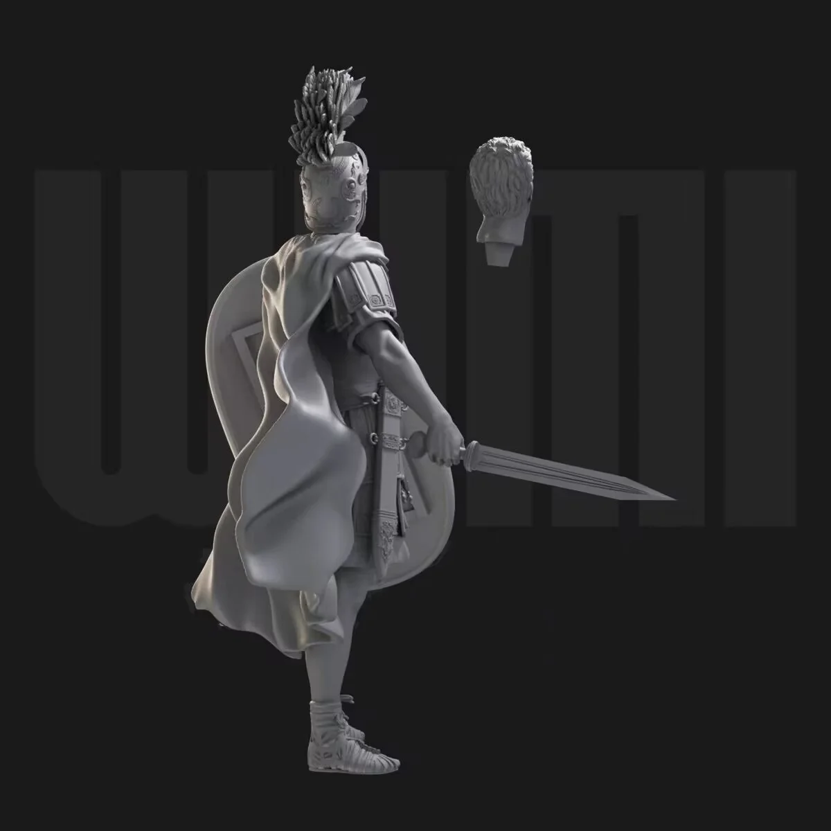 Figura in resina in scala 1/24 soldato romano centurione assemblare modello kit giocattolo statua 3D smontato e non verniciato
