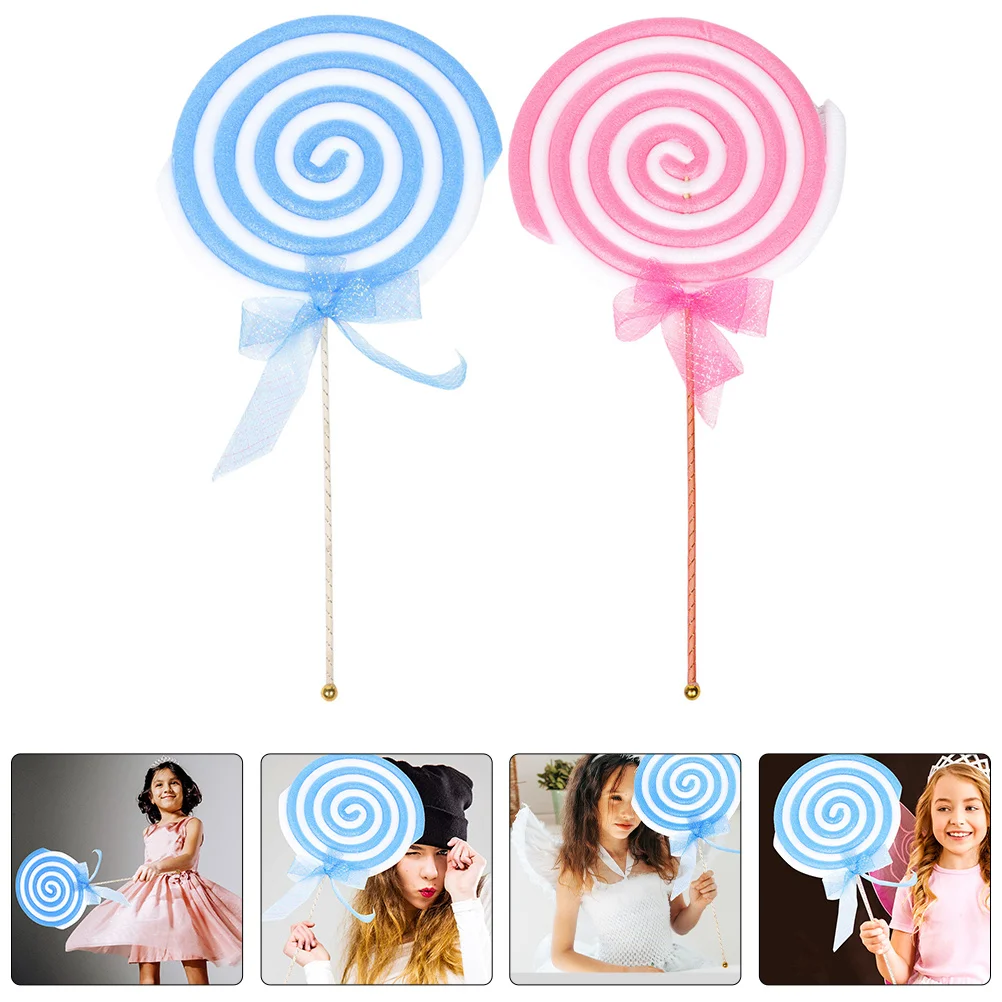 

2pcs Foam Lollipop Props Large Fake Candy For Photography Party Scene Decor Hawaiian Carnival Wedding Birthday