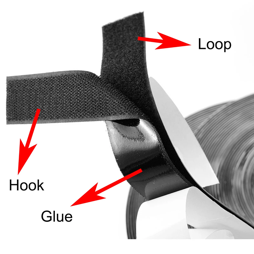 Haczyk o długości 25M i taśma na rzep zestaw do samodzielnego paski samoprzylepne z lepkim klejem z nylonu zapięciem do akcesoriów odzież domowa