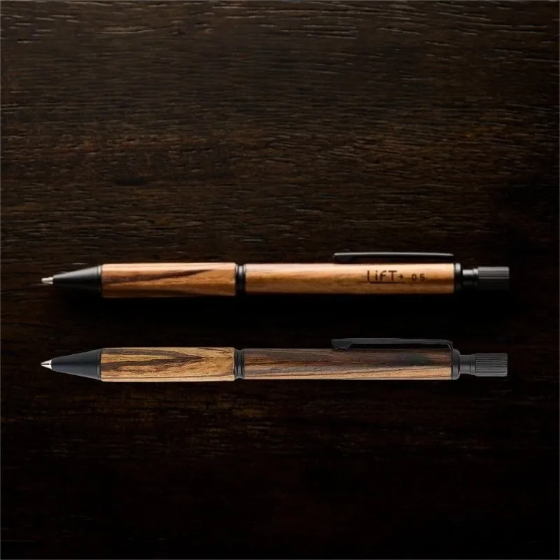 Japanese Original Automatic Pencil Lift+wood Metal Natural Wood Pen Grip with Low Center of Gravity Wooden Stationery Supplies