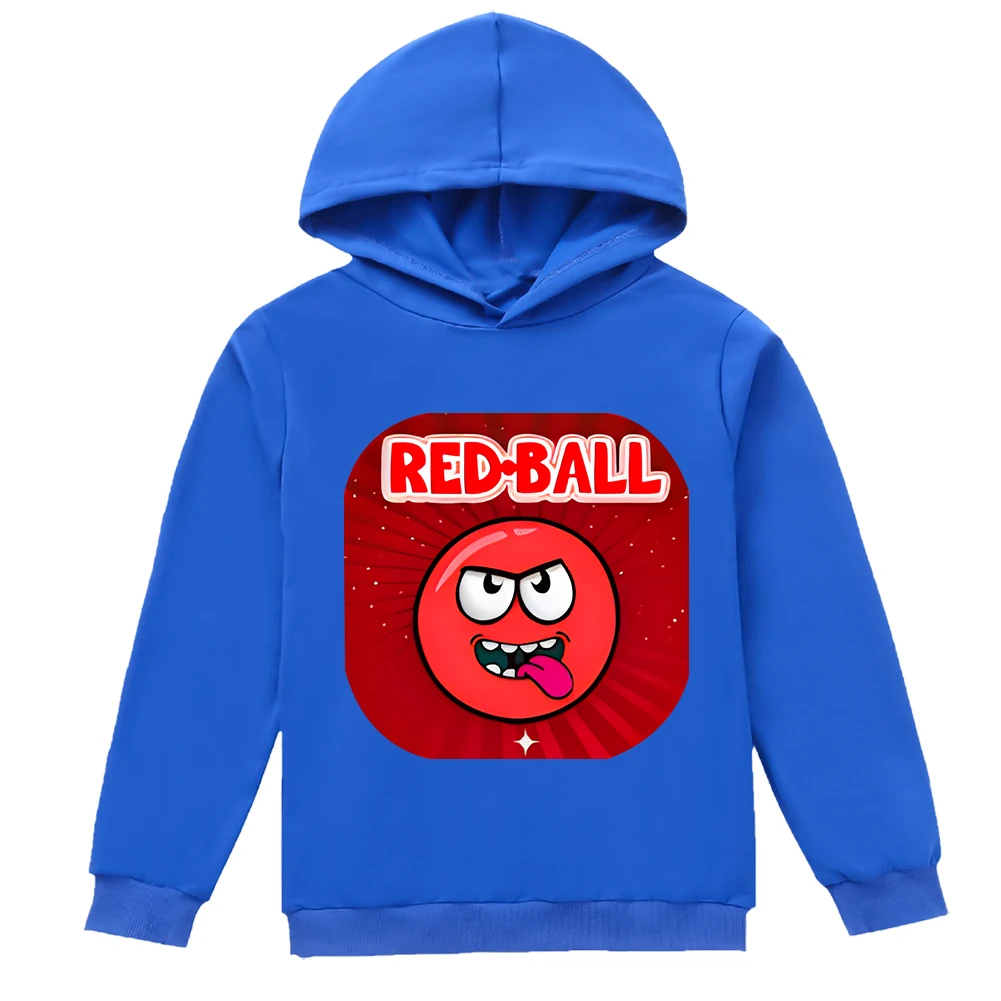 Hot Sale Kids Sweatshirts Red Ball 4 Print Cartoon Children Hoodies Fashion Baby Pullover Casual Outwear Tops Girls Boys Clothes