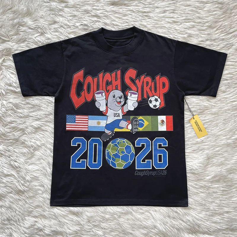 American Retro Cartoon Print Short Sleeve T-Shirt Breathable Casual Style Pure Cotton Youth Fashion Daily Wear Summer T-Shirt