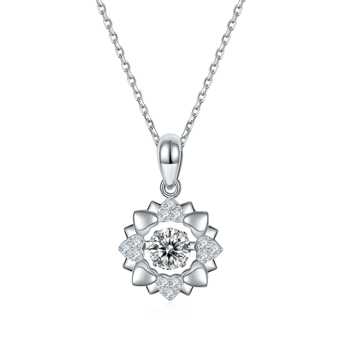 

Lively Joy S925 Silver Plated White Gold Moissanite Necklace 0.5CT D Grade