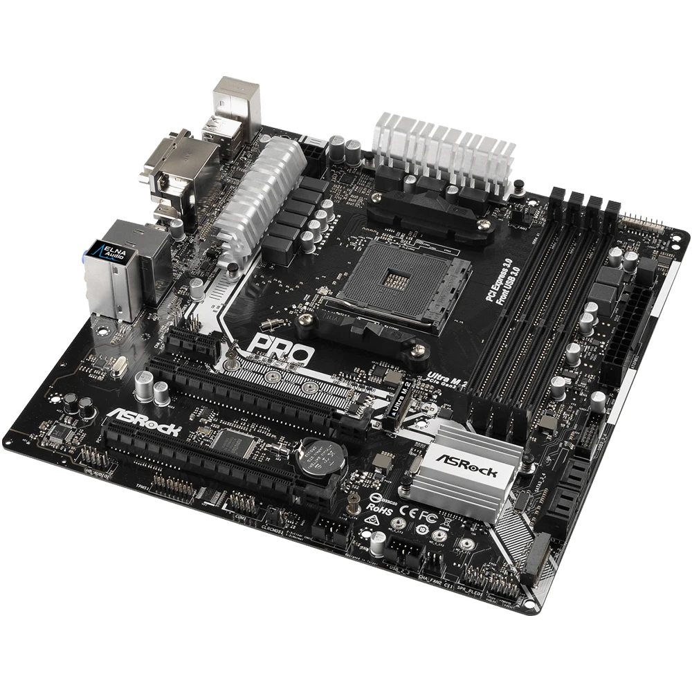 ASRock A320 마더보드 A320M PRO4 메인보드, AMD A320 소켓 AM4, Ryzen 5 5600 DDR4 PCI-E3.0 M.2 MicroATX,100% 테스트 완료