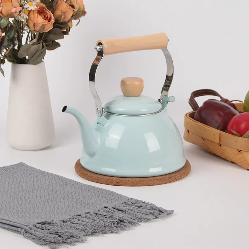 

Эмалированный чайник-котелок 1.5 л для кипячения воды, бытовая кухонная утварь