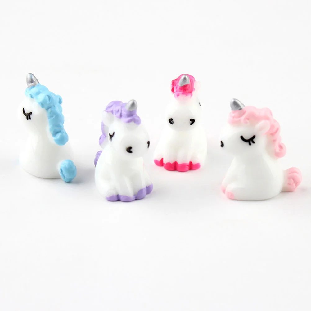 40 Pcs Toy House Mini Unicorn Fairy Garden Decor Cute Figure Simulation Small Statue Desk