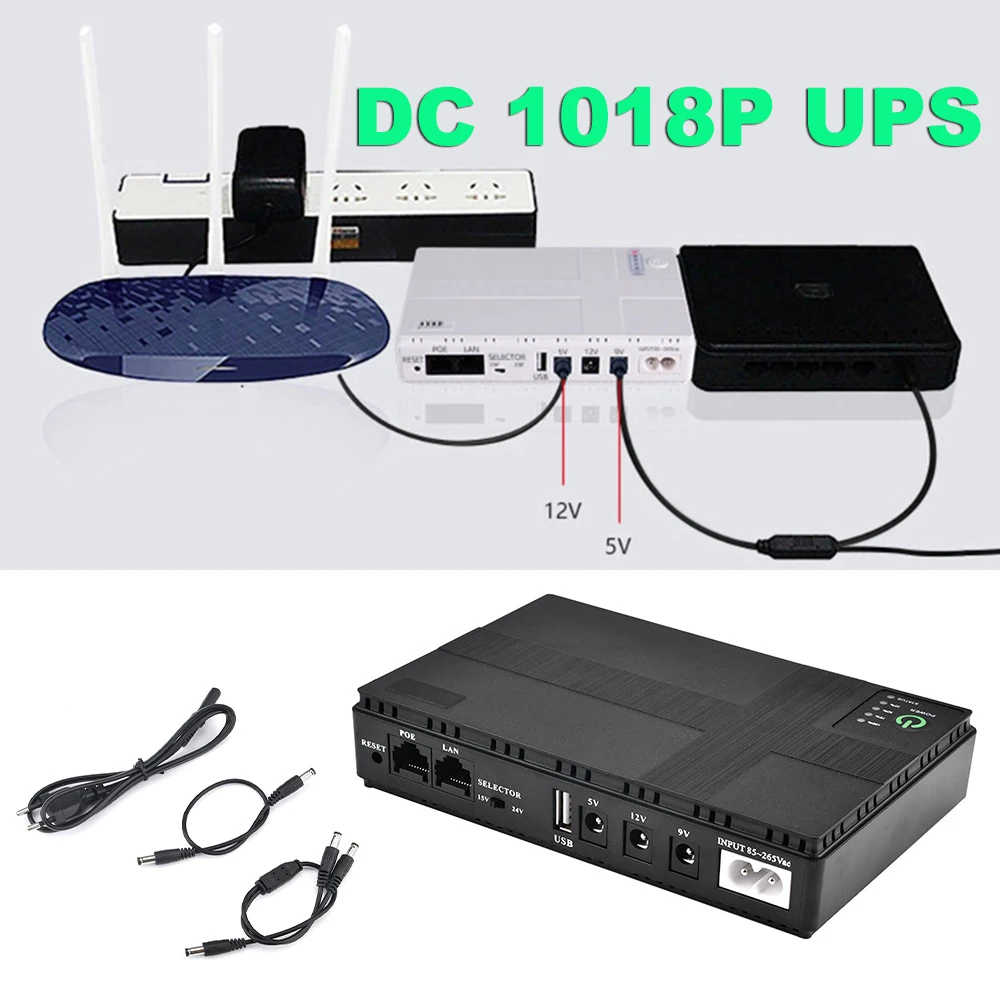 DC 1018P UPS for Router Mini UPS Uninterrupted Power Supply DC1018P 8800/10400mAh Lithium Backup Battery