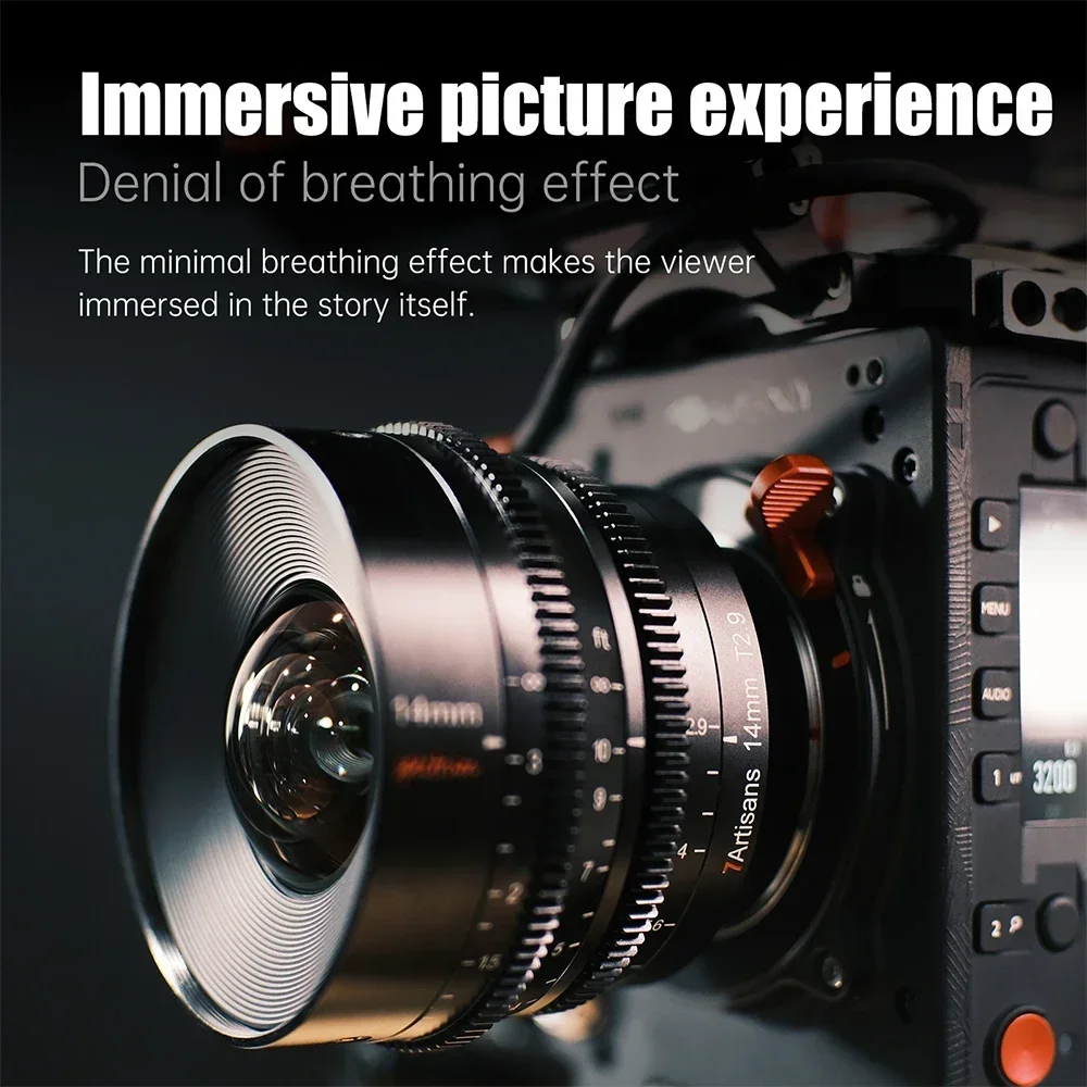 7artisans 14mm T2.9 Full Frame 114°Ultra-Wide-Angle MF Spectrum Cine Lens For Sony FE A7C Nikon Z Leica SL SIGMA FP Canon RF R5