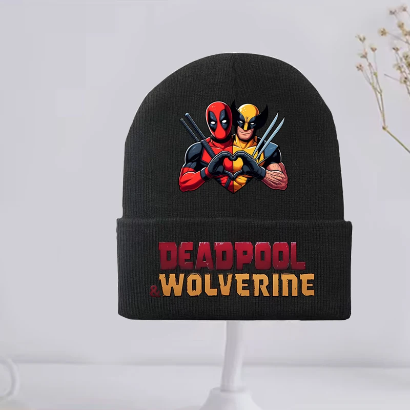 

Deadpool & Wolverine Autumn Winter Warm Knitted Beanie Hats For Girls Boys Casual Windproof Cap kids casual Cap beanie hat gifts