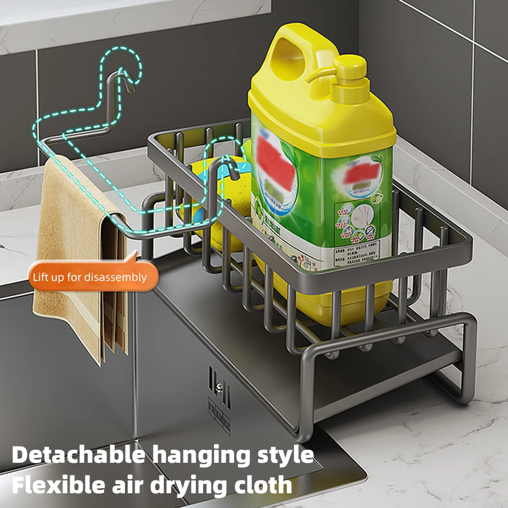 Sink Caddy Sponge Holder Sink Shelf Stainless Steel Kitchen Sink Drain Rack Soap Sponge Holder Kitchen Sink Organizer