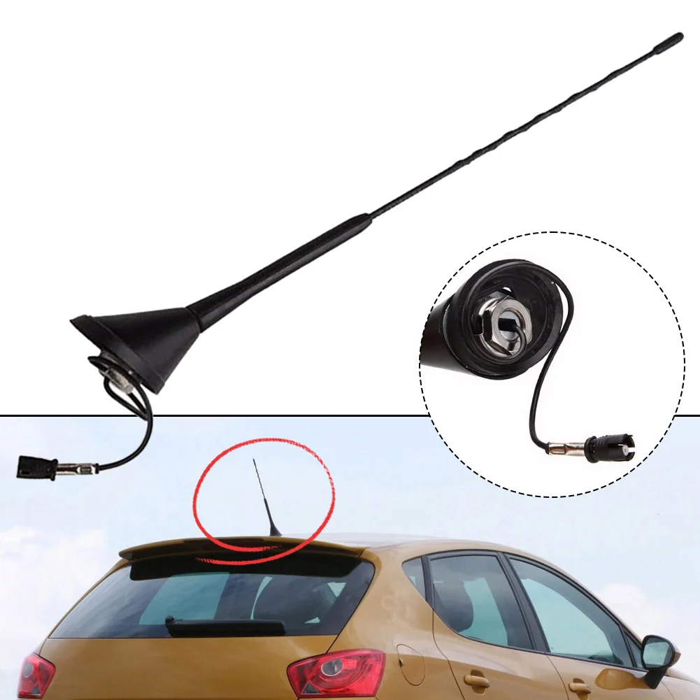 Car Roof Antenna Base + Antenna Pole 41CM Car Anti Noise Whip Roof Mast AM/FM Aerial Antenna For Golf For Passat For Mazda