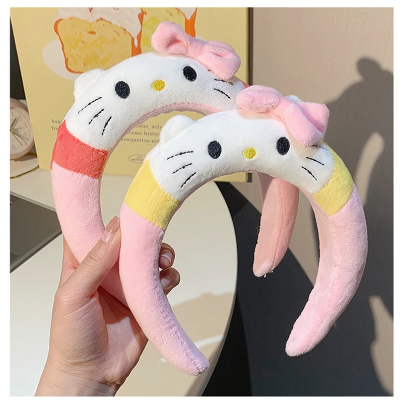 Sanrio Hello Kitty Ears Headband Women 4 Colours Cute Kuromi Hairbands Girl Cinnamoroll Hair Accessories Kids Friends Party Gift