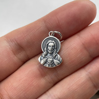 Vintage Pure Real 925 Sterling Silver Charm Pendant For Women Men Jewelry Eternal Spiriti Faith Power Of Jesus Love You