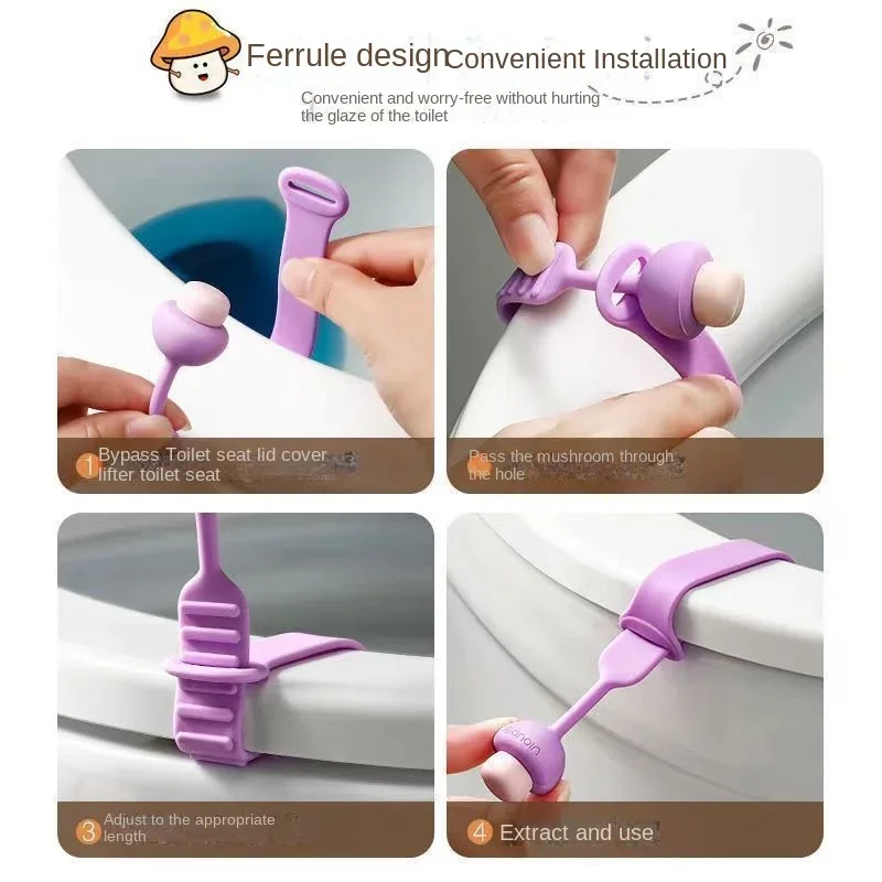 1pc Creative Cute Household Silicone Toilet Lid Lifter No Dirty Hands Toilet Lid Lifter Toilet Seat Lifter Bathroom Accessories