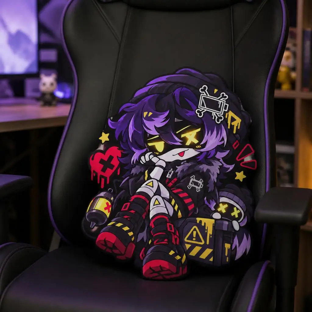 Murder Drones Uzi Doorman Shaped Pillow Gothic Anime Character Cushion Stuffed Throw Pillow for Gamer Room Sofa Decor Gift