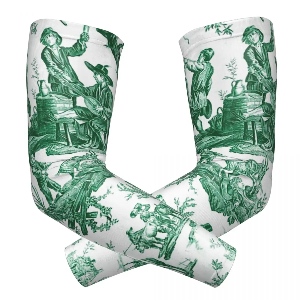 

Винтажный французский мотив Toile De Jouy, уличные рукава, защита от солнца и ультрафиолета, летние велосипедные татуировки, рукава