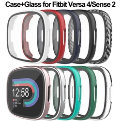 Case+Glass for Fitbit Versa 4 PC Full Cover Screen Protector for Fitbit Sense 2 Versa 4 Protective Cover Smartwatch Accessories