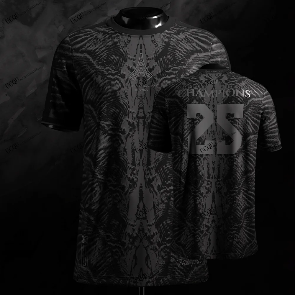 Parisians 2026 الرجال PSG كرة القدم الخاصة ثلاثية الأبعاد تي شيرت مطبوع التدريب زي كرة القدم أبطال أوروبا جيرسي المحملة القمم للجنسين #1