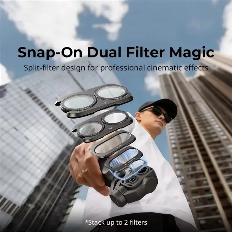 Stackable Split Filter Kit 6658 ND16 ND64 ND256 CPL 1/4 Black Diffusion Lens For DJI Osmo Pocket 4P 6658