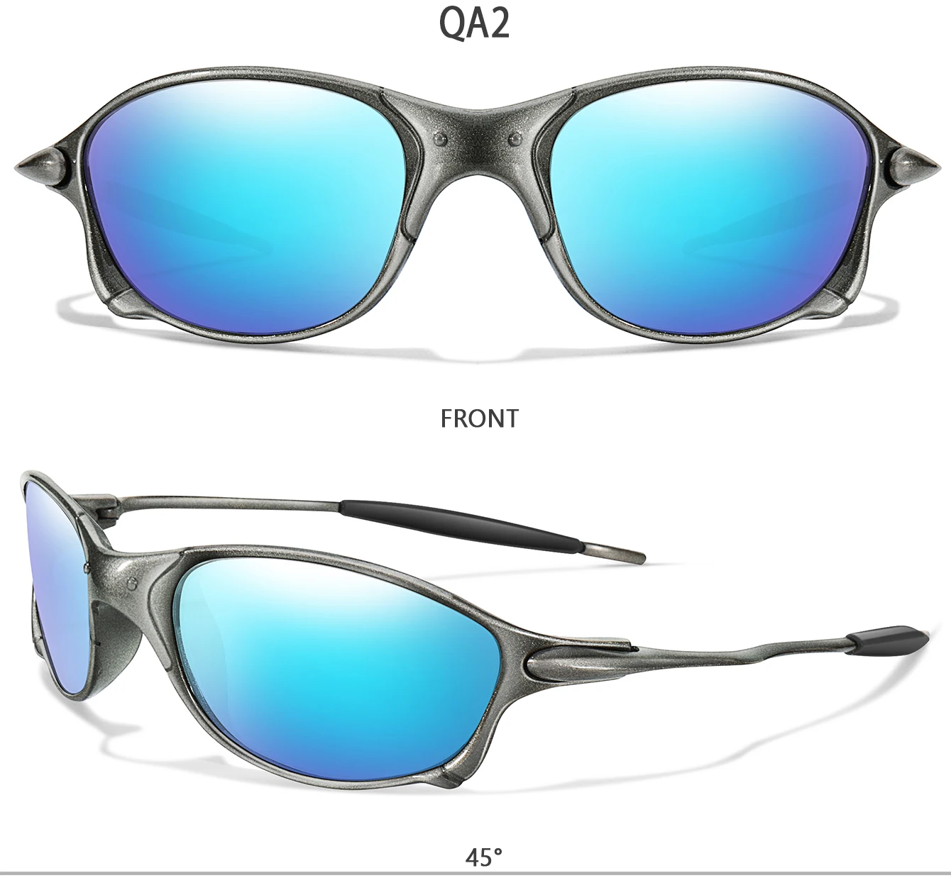 Trendige Fahrrad-Sonnenbrille für Männer und Frauen, Metallschirme mit UV-Schutz für Outdoor-Sportarten, Laufen, Wandern, Fahren, Reisen – Detail 5