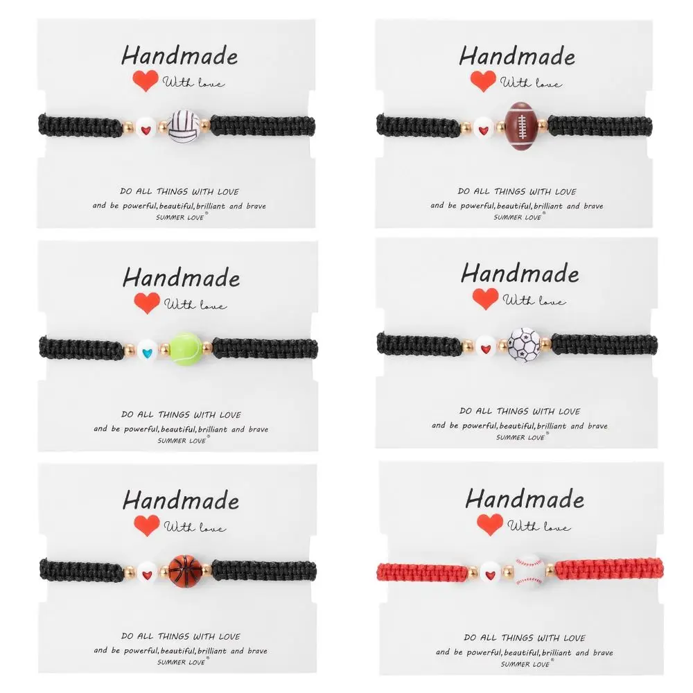 اليدوية كرة السلة البيسبول سوار الكرة الطائرة الراتنج الرياضة نمط المنسوجة سوار مجوهرات اكسسوارات النمط الكوري