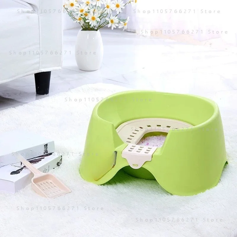 Automatic Induction Flushing Cat Litter Box Remote Infrared Induction Pet Toilet Cat Toilet